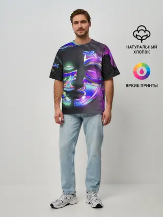 Мужская футболка оверсайз / Chrome Effect