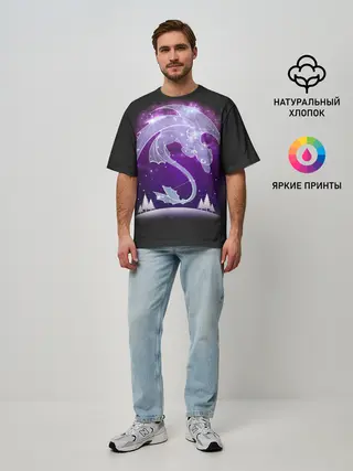 Мужская футболка оверсайз / Как приручить дракона