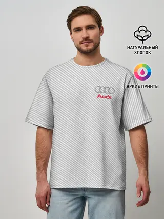 Мужская футболка оверсайз / AUDI CARBON