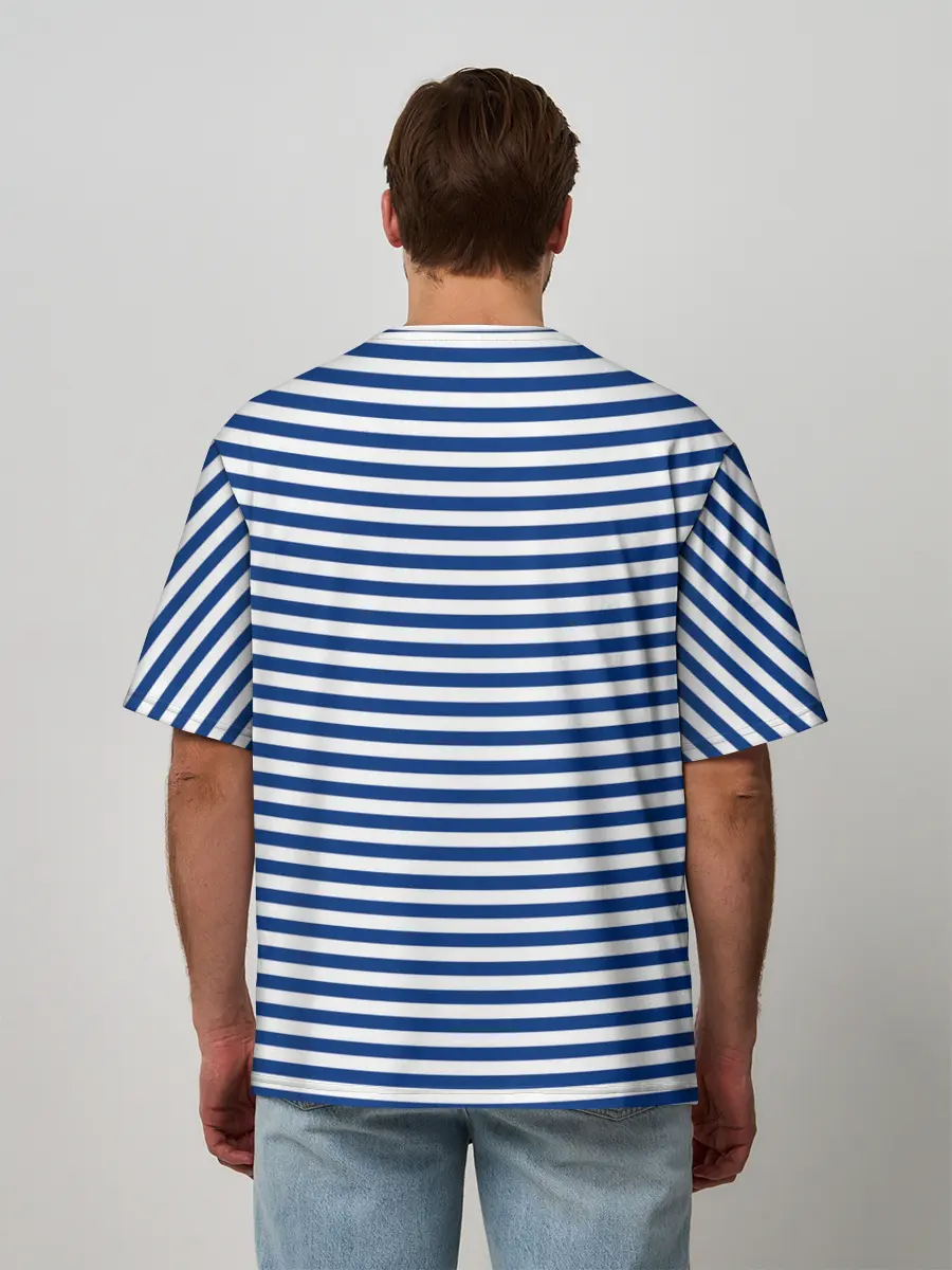 Мужская футболка оверсайз / Тельняшка ВМФ