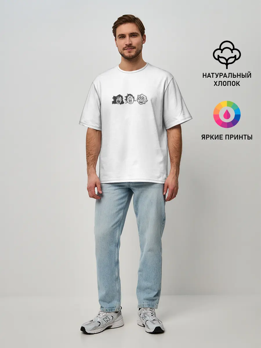 Мужская футболка оверсайз / герои аниме