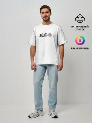 Мужская футболка оверсайз / герои аниме