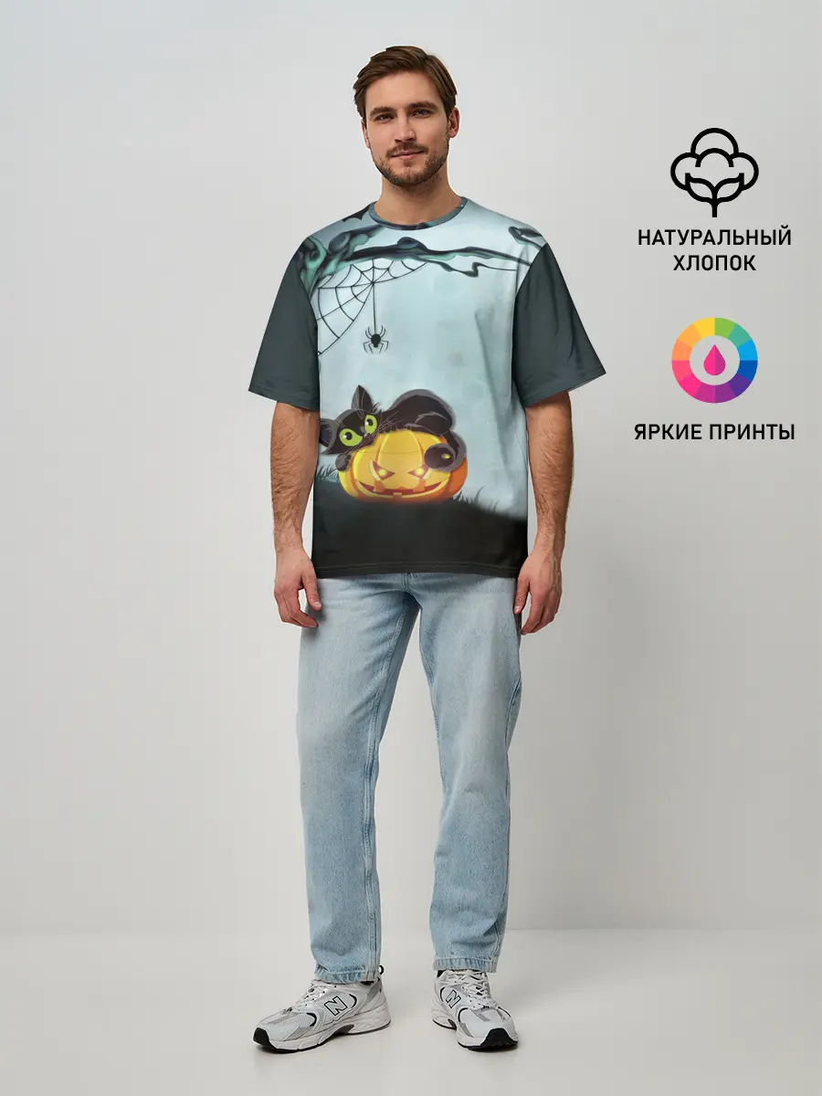 Мужская футболка оверсайз / HALLOWEEN.