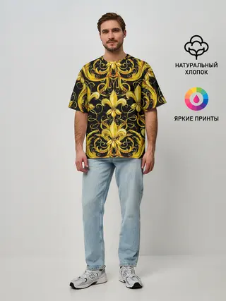 Мужская футболка оверсайз / gold spades