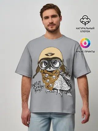 Мужская футболка оверсайз / Wild! Сrazy guy!