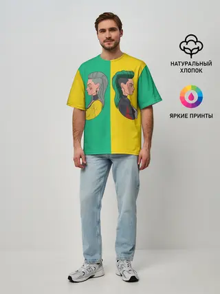 Мужская футболка оверсайз / Бестия