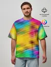Мужская футболка оверсайз / Радужный звездопад