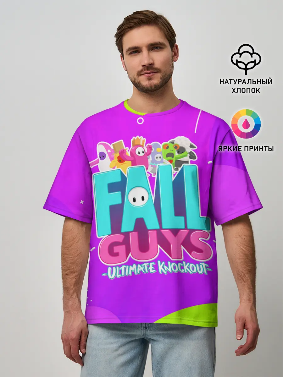 Мужская футболка оверсайз / Fall Guys