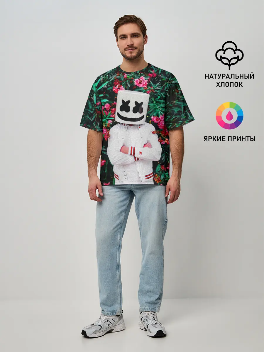 Мужская футболка оверсайз / MARSHMELLO ROSES