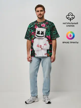 Мужская футболка оверсайз / MARSHMELLO ROSES