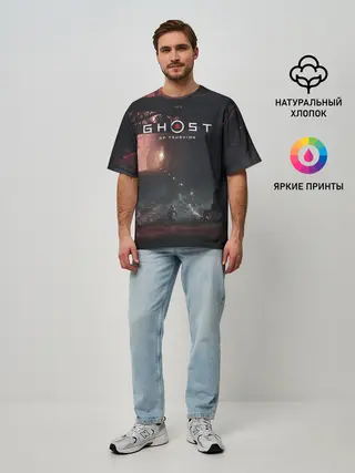 Мужская футболка оверсайз / Samurai | Ghost of Tsushima