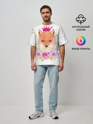 Мужская футболка оверсайз / Лиса