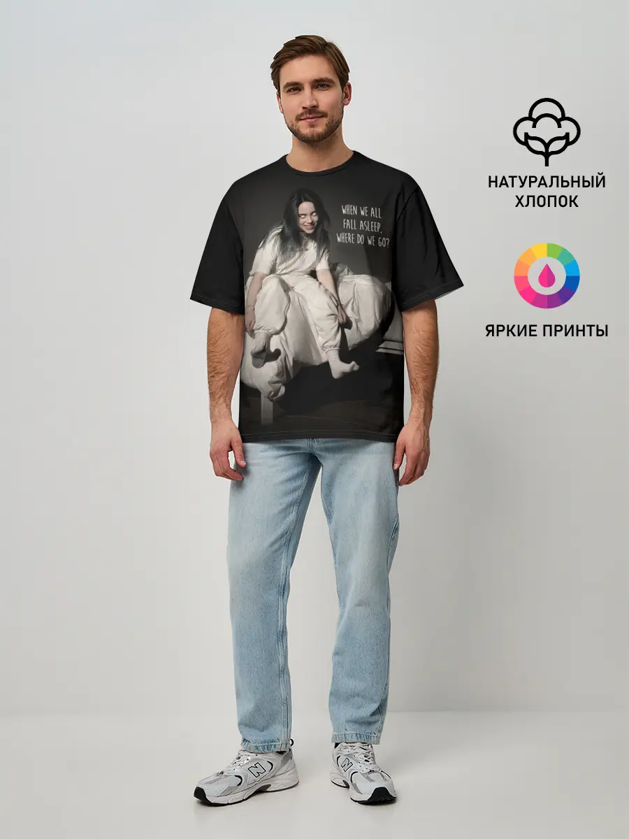 Мужская футболка оверсайз / Billie Eilish