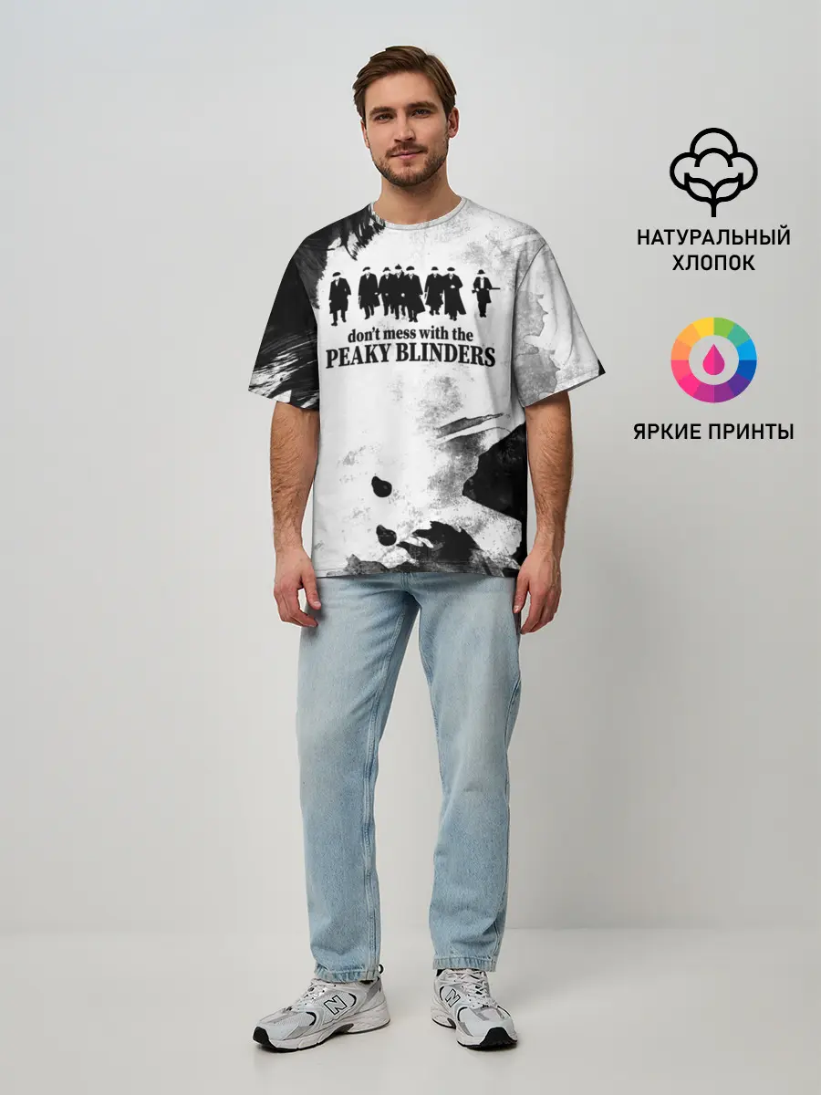 Мужская футболка оверсайз / Острые козырьки