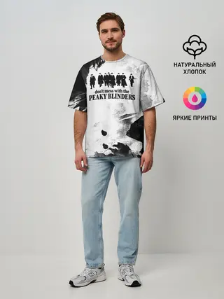 Мужская футболка оверсайз / Острые козырьки