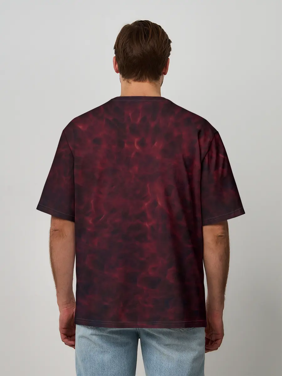 Мужская футболка оверсайз / Ад Данте. Лого в огне