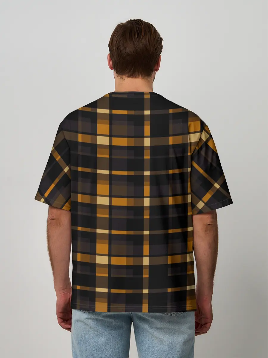 Мужская футболка оверсайз / В клетку