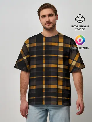 Мужская футболка оверсайз / В клетку