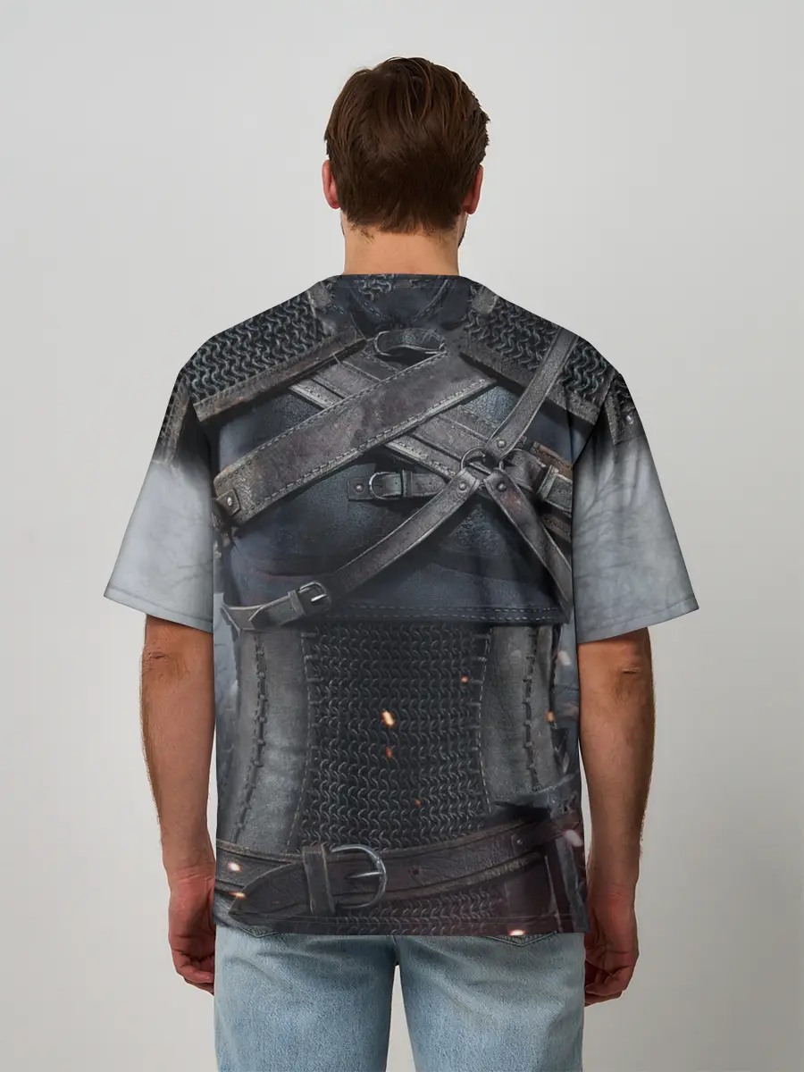 Мужская футболка оверсайз / Геральт | снаряжение