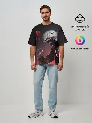 Мужская футболка оверсайз / Канеки Кен | Kaneki Ken