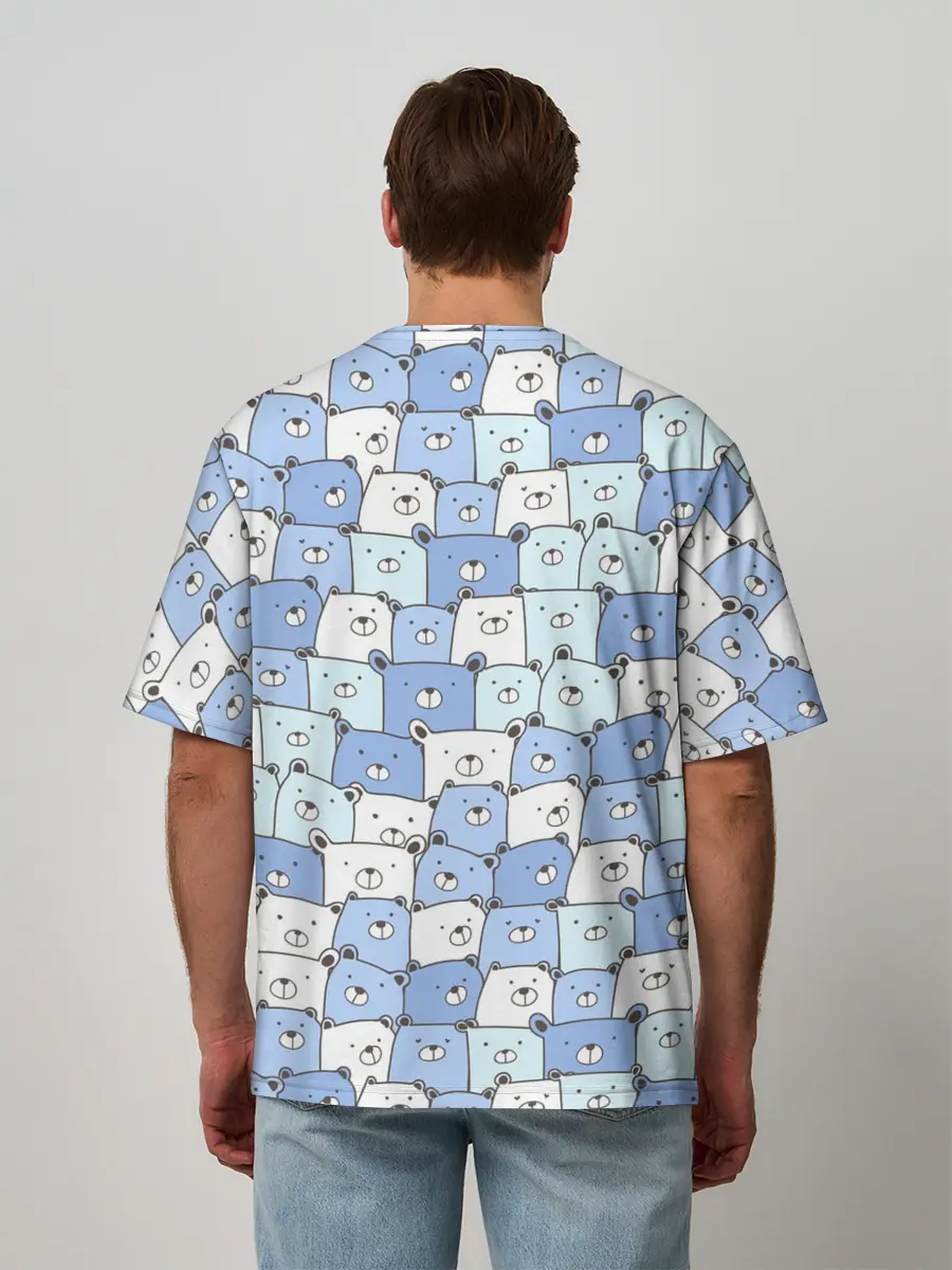 Мужская футболка оверсайз / МИШКИ