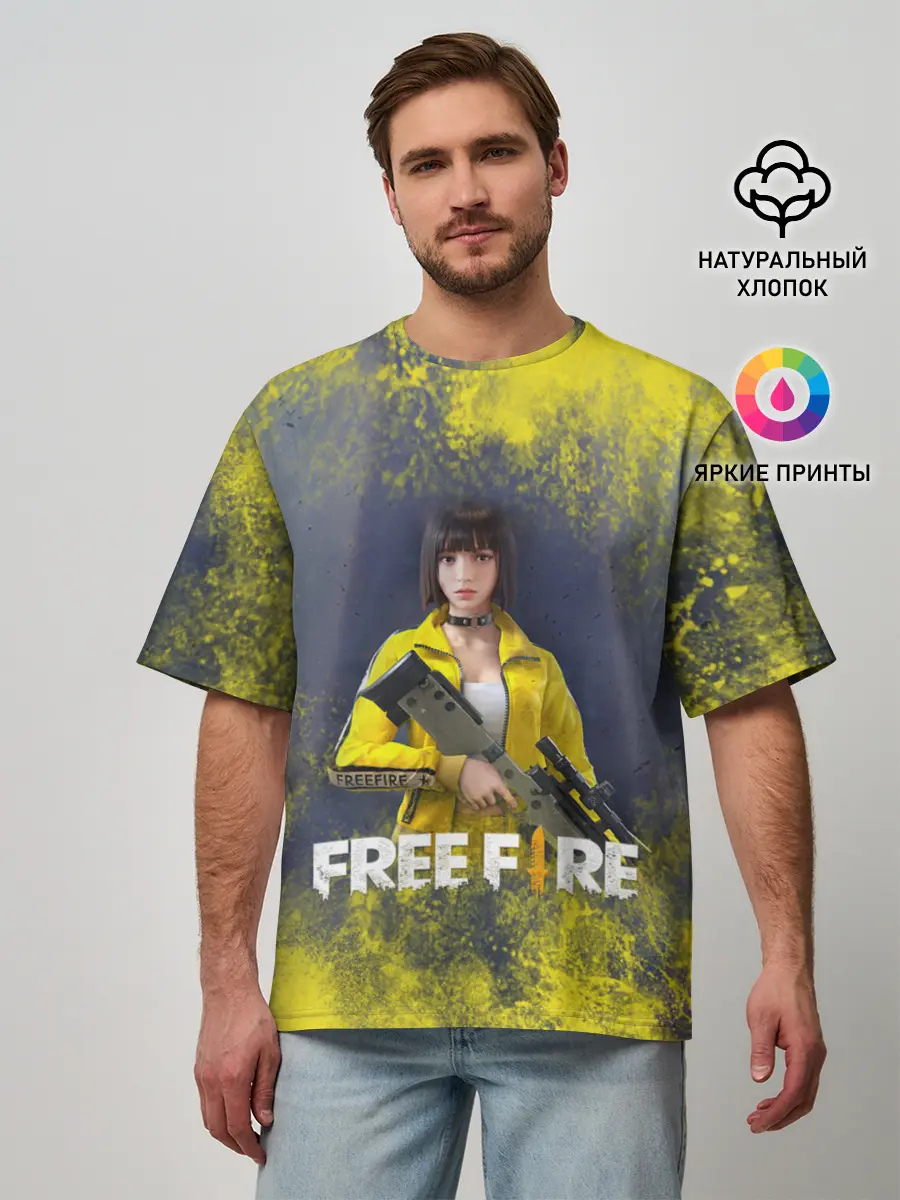 Мужская футболка оверсайз / GARENA FREEFIRE | БАТЛГРАУНД