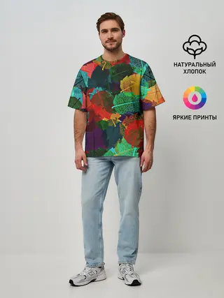 Мужская футболка оверсайз / Abstract Autumn Leaves