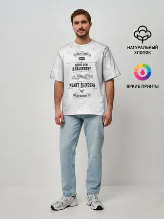 Мужская футболка оверсайз / Острые козырьки