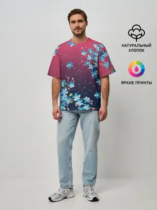 Мужская футболка оверсайз / НЕЗАБУДКИ