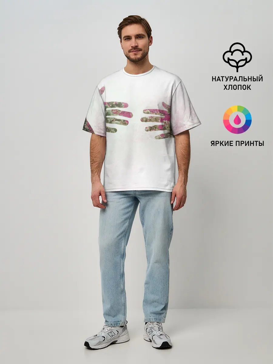 Мужская футболка оверсайз / HANDS