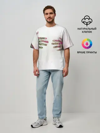 Мужская футболка оверсайз / HANDS