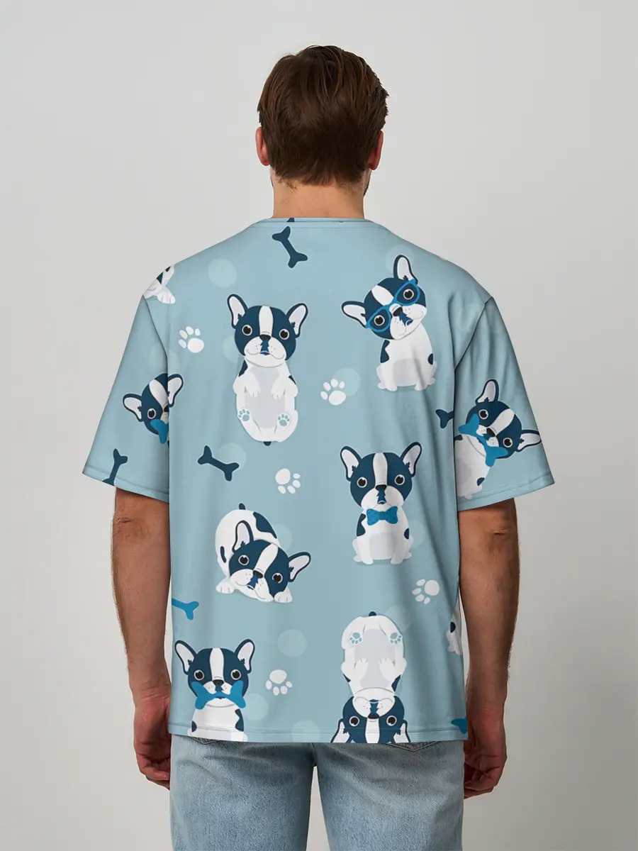 Мужская футболка оверсайз / Собачки