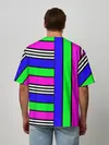 Мужская футболка оверсайз / Полосатый яркий летний узор