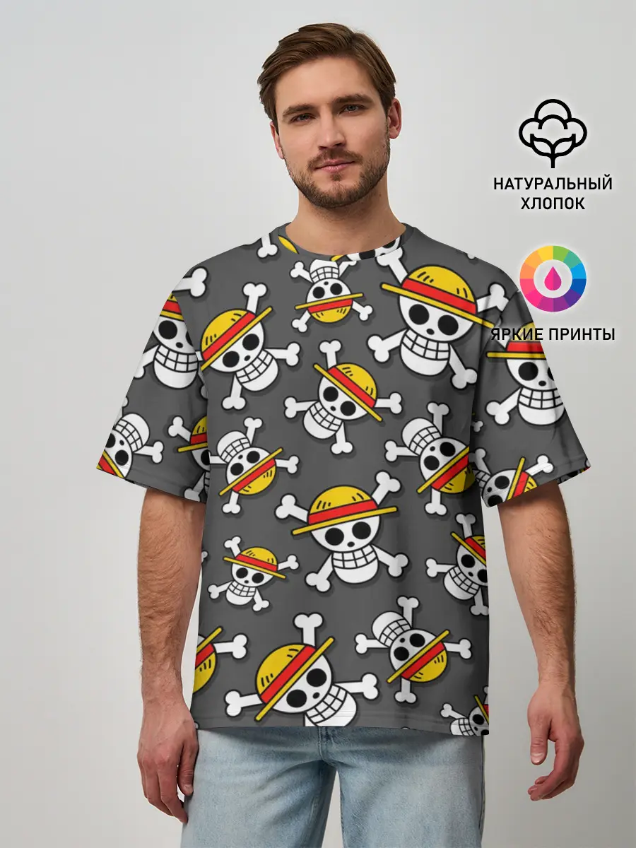 Мужская футболка оверсайз / Ван-Пис, Мугивара