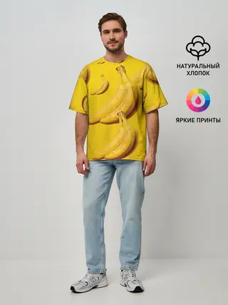 Мужская футболка оверсайз / Банановый рай