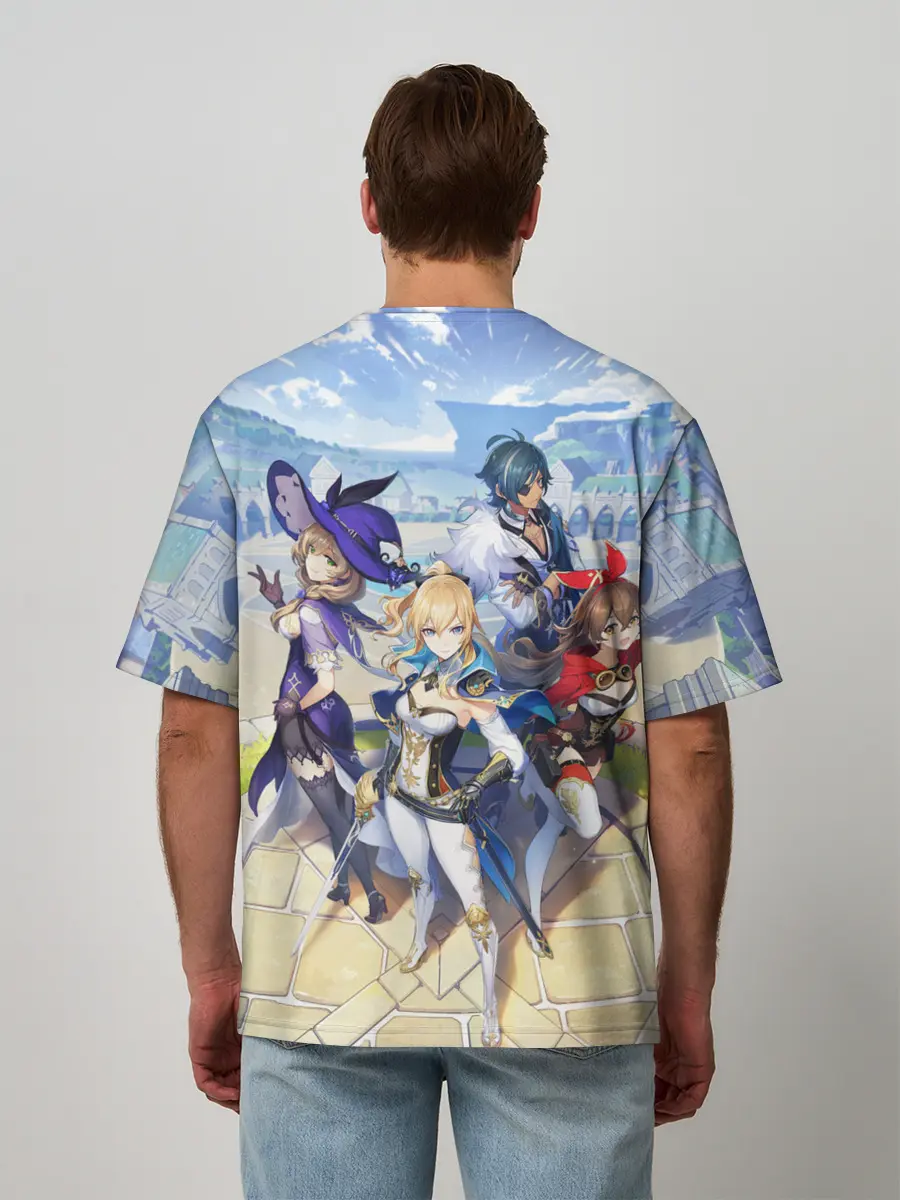 Мужская футболка оверсайз / Genshin Impact: Ци Ци.