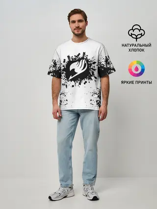 Мужская футболка оверсайз / Хвост Феи монохромный
