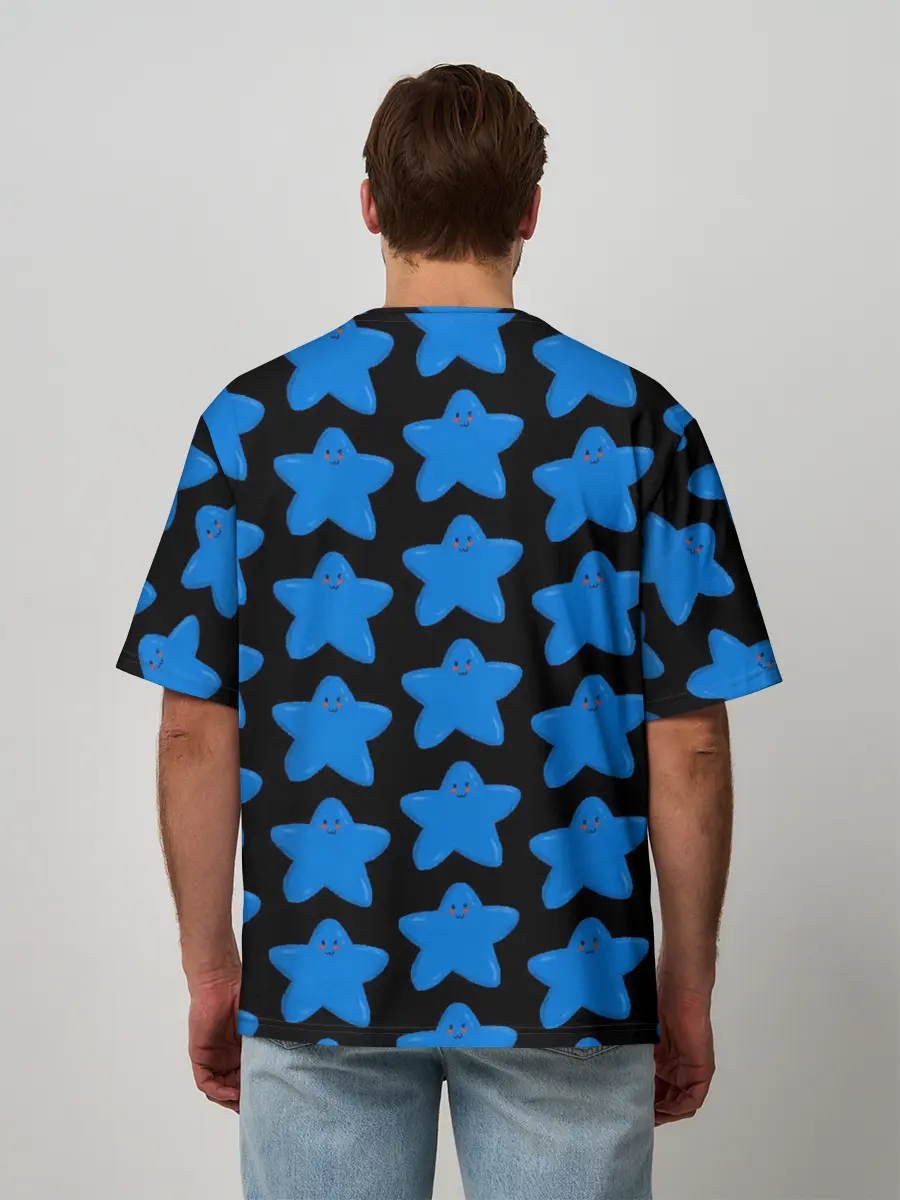 Мужская футболка оверсайз / улыбка звезды