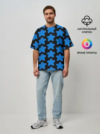 Мужская футболка оверсайз / улыбка звезды
