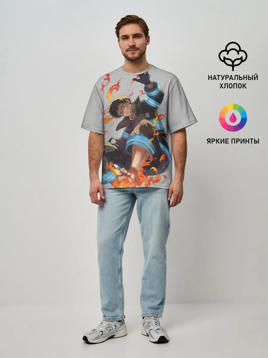 Мужская футболка оверсайз / FireForce