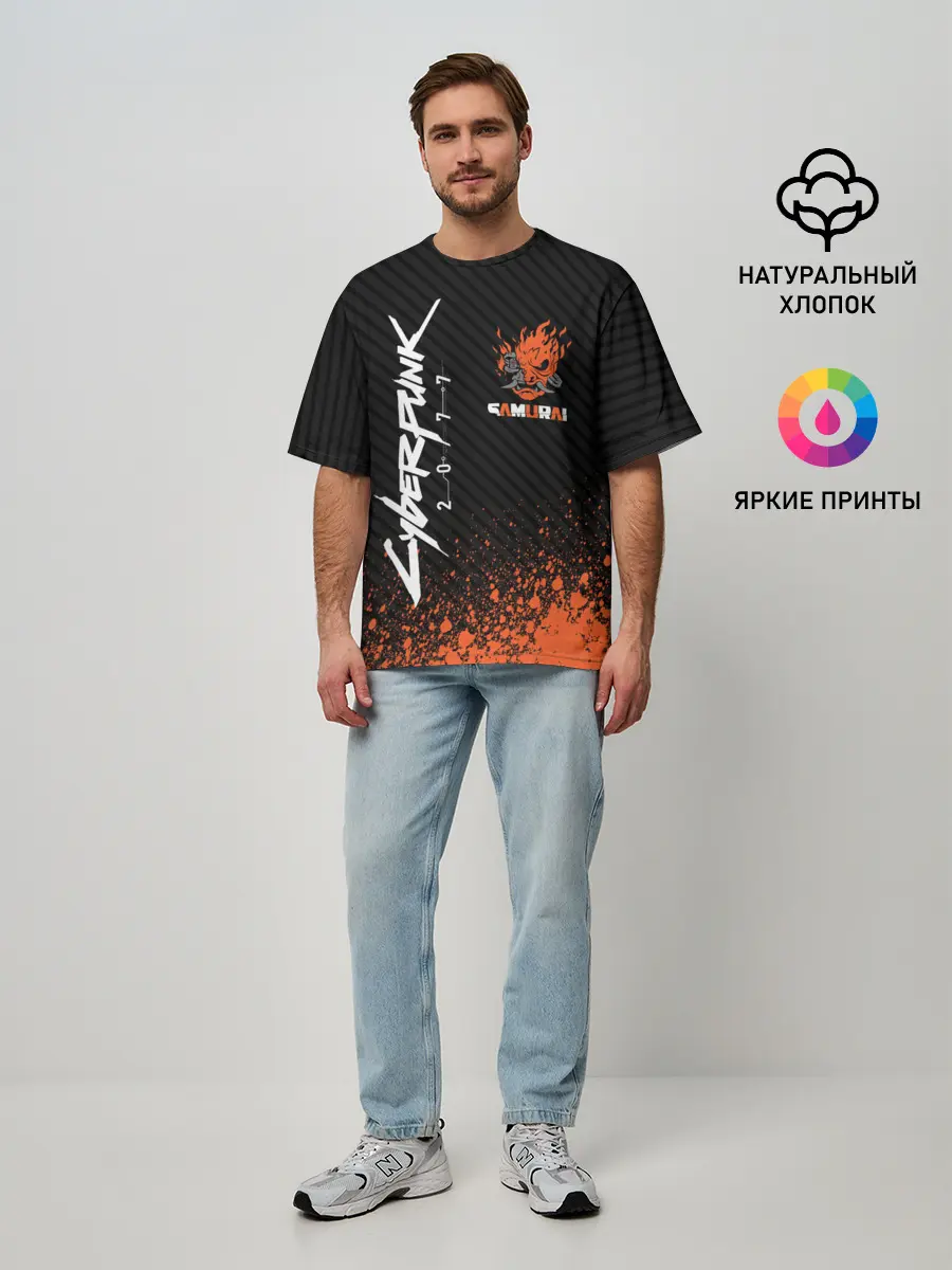 Мужская футболка оверсайз / Cyberpunk 2077