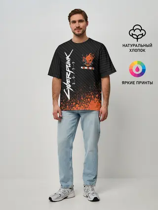 Мужская футболка оверсайз / Cyberpunk 2077