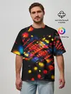 Мужская футболка оверсайз / Fractal Digital 3D