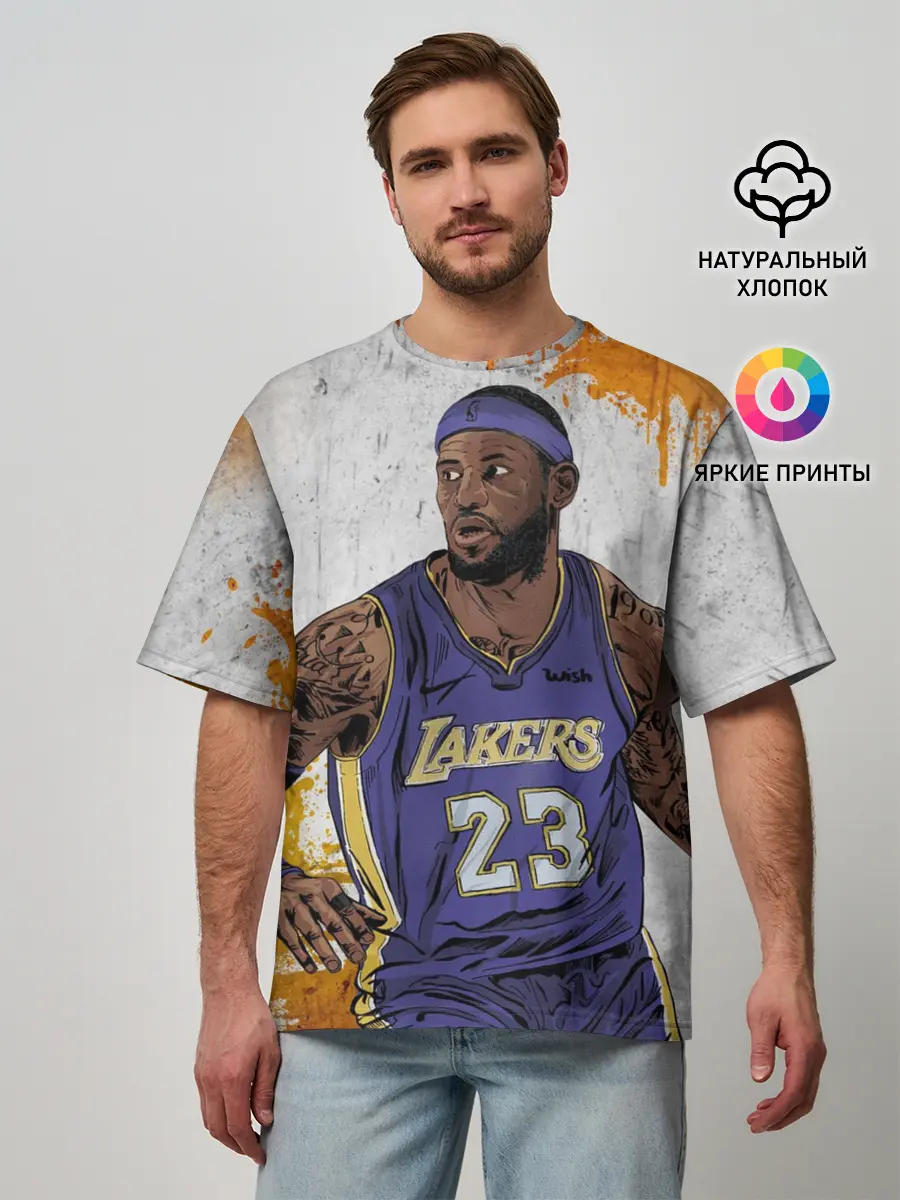 Мужская футболка оверсайз / Леброн Джеймс