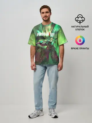 Мужская футболка оверсайз / FREEFIRE | Battlegrounds