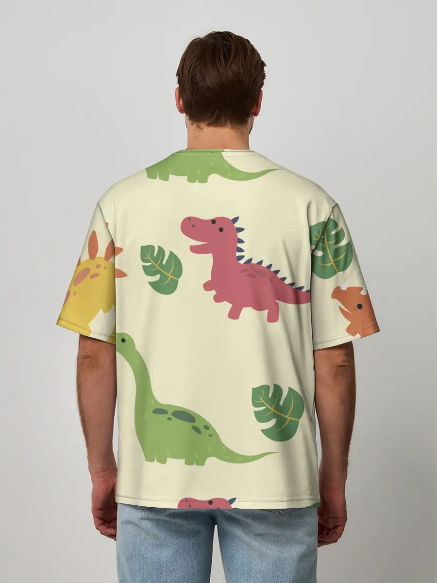 Мужская футболка оверсайз / Динозаврики