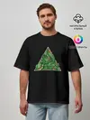 Мужская футболка оверсайз / Листва в треугольнике