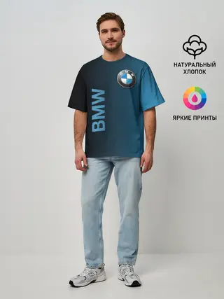 Мужская футболка оверсайз / BMW
