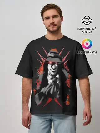 Мужская футболка оверсайз / Хеллсинг. Алукард
