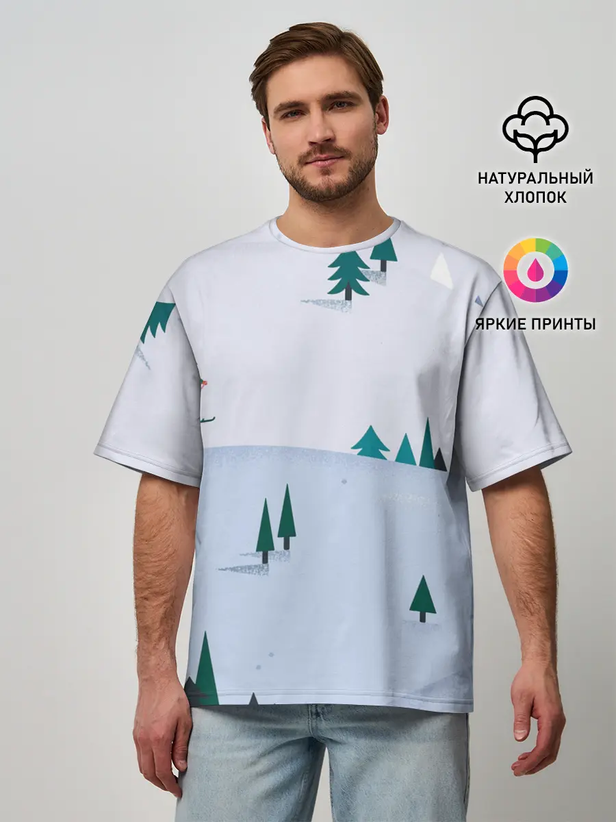 Мужская футболка оверсайз / Snow 1